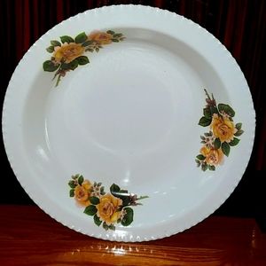 Vintage Enamel Dish / Deep Plate Russian